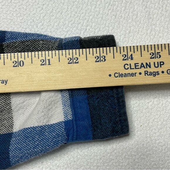 Vintage 90s Dakota Plaid Heavyweight Flannel Shirt Long Sleeve Blue Size XL Tall - Picture 14 of 16